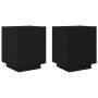 Mesas de Noche con Luces LED 2 pcs Negro Roble 45x40x55 cm de , Mesitas de noche - Ref: Foro24-863062, Precio: 145,99 €, Desc...