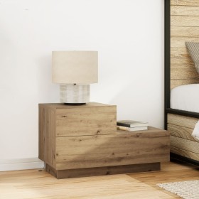 Costurero con luces LED Roble Artesanal 100x36x49 cm by , Nightstands - Ref: Foro24-863064, Price: 82,18 €, Discount: %