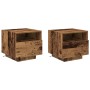 mesitas de noche con luces LED 2 pcs madera vieja 40x39x37 cm de , Mesitas de noche - Ref: Foro24-863067, Precio: 107,40 €, D...