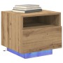 Cabinet de Cama con Luces LED Roble Artesano 40x39x37 cm de , Mesitas de noche - Ref: Foro24-863068, Precio: 61,18 €, Descuen...