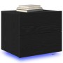 Cabinet de Noche con LED Montado en la Pared Roble Negro 50x39x41 cm de , Mesitas de noche - Ref: Foro24-863076, Precio: 68,9...