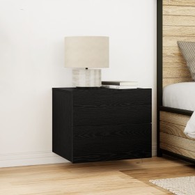 Mesas de Noche con Luces LED Montadas en la Pared 2 pcs Roble Negro by , Nightstands - Ref: Foro24-863077, Price: 126,30 €, D...