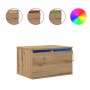 Cabinet de Noche con LED Montado en la Pared de Roble Artesanal 50x36x30 cm de , Mesitas de noche - Ref: Foro24-863080, Preci...