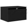 Mesita de Noche con LED Montada en la Pared de Roble Negro 50x36x30 cm de , Mesitas de noche - Ref: Foro24-863082, Precio: 58...