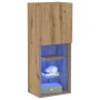Aparador para TV con luces LED en roble artesanal 40,5x30x102 cm von , TV-Möbel - Ref: Foro24-863088, Preis: 69,87 €, Rabatt:...