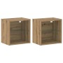Estante flotante 2 pcs roble artesanal 40x28.5x40 cm madera elaborada von , Schränke und Lagerung - Ref: Foro24-863093, Preis...