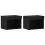Gabinetes de pared con luces LED 2 pcs Roble Negro 40x30x30 cm de , Muebles TV - Ref: Foro24-863103, Precio: 57,60 €, Descuen...