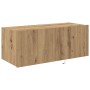 Mueble de TV  con luces LED Roble Artesanal 80x35x31 cm | Foro24.es | Tu tienda online para hogar, jardín y más Foro24.es