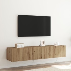 Armarios de pared para TV con luces LED 2 pcs Roble artesanal 80x35x31 cm von , TV-Möbel - Ref: Foro24-863107, Preis: 116,93 ...