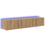 Armarios de pared para TV con luces LED 2 pcs Roble artesanal 80x35x31 cm von , TV-Möbel - Ref: Foro24-863107, Preis: 116,93 ...