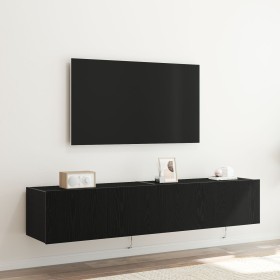 Gabinetes de pared para TV con luces LED 2 piezas Roble Negro 80x35x31 cm von , TV-Möbel - Ref: Foro24-863109, Preis: 125,34 ...