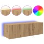 Armario de TV con luces LED roble artesano 100x35x31 cm von , TV-Möbel - Ref: Foro24-863111, Preis: 79,03 €, Rabatt: -5%%