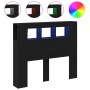 Cabecero de Almacenamiento con Luces LED Roble Negro 120x18,5x103,5 cm de , Cabeceros y pies de cama - Ref: Foro24-863114, Pr...