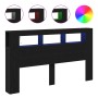 Cabezal de Almacenamiento con Luces LED Roble Negro 180x18,5x103,5 cm von , Kopf- und Fußteile - Ref: Foro24-863115, Preis: 1...