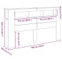 Cabezal de Almacenamiento con Luces LED Roble Negro 180x18,5x103,5 cm von , Kopf- und Fußteile - Ref: Foro24-863115, Preis: 1...