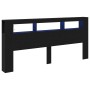 Cabecero de Almacenamiento  con Luces LED Madera Negra 220x18,5x103,5 cm | Foro24.es | Tu tienda online para hogar, jardín y más Foro24.es