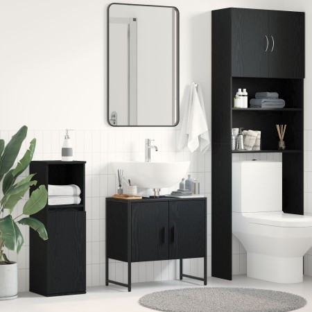 Gabinete de Fregadero de Baño Roble Negro 60x33x60 cm Madera de Calidad by , bathroom vanities - Ref: Foro24-863120, Price: 5...