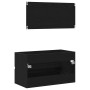 Conjunto de muebles de baño de 2 piezas en roble negro de madera compuesta by , Bathroom furniture - Ref: Foro24-863137, Pric...