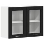 Gabinete de vidrio colgante negro de 80x31x60 cm hecho de madera elaborada von , Küchenschränke - Ref: Foro24-863147, Preis: ...