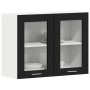 Gabinete de vidrio colgante negro de 80x31x60 cm hecho de madera elaborada von , Küchenschränke - Ref: Foro24-863147, Preis: ...