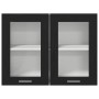 Gabinete de vidrio colgante negro de 80x31x60 cm hecho de madera elaborada von , Küchenschränke - Ref: Foro24-863147, Preis: ...