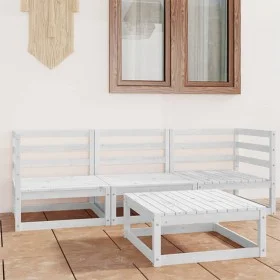 4-teiliges Garten-Lounge-Set aus weißem massivem Kiefernholz von vidaXL, Gartensets - Ref: Foro24-3075325, Preis: 209,52 €, R...