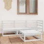 Set de salón de jardín de 4 pzas blanco madera maciza de pino de vidaXL, Conjuntos de jardín - Ref: Foro24-3075325, Precio: 2...