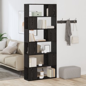 Estantería Negro Roble 80x24x186 cm Madera Elaborada