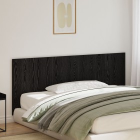 Cabecera de Cama Negro Roble 200x1,5x80 cm Madera