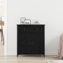 Aparador Negro de Roble 70x30x80 cm de Madera Ingenierizada y Acero de , Aparadores - Ref: Foro24-863159, Precio: 92,36 €, De...