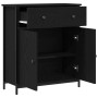 Aparador Negro de Roble 70x30x80 cm de Madera Ingenierizada y Acero de , Aparadores - Ref: Foro24-863159, Precio: 92,36 €, De...
