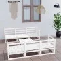 7-teiliges Gartenlounge-Set aus weißem massivem Kiefernholz von vidaXL, Gartensets - Ref: Foro24-3075335, Preis: 388,33 €, Ra...