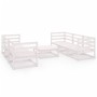 7-teiliges Gartenlounge-Set aus weißem massivem Kiefernholz von vidaXL, Gartensets - Ref: Foro24-3075335, Preis: 377,25 €, Ra...