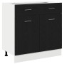 Armario con Cajón en Roble Negro, 80x46x81.5 cm, Hecho de Madera Elaborada by , Kitchen cabinets - Ref: Foro24-863277, Price:...