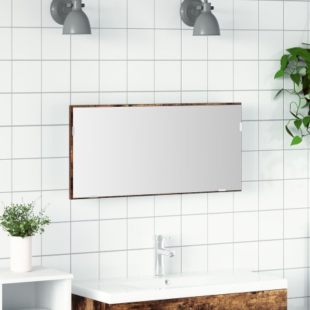 Cabinet de Espejo de Baño con Luz LED Roble Ahumado 80x37 cm von , Badezimmerwaschtische - Ref: Foro24-863303, Preis: 62,39 €...
