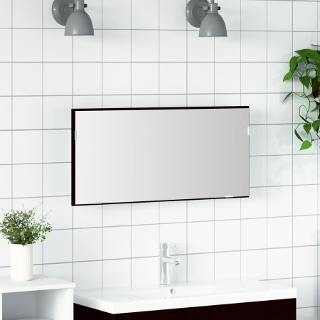 Armario Espejo de Baño con Luz LED Roble Negro 80x37 cm by , bathroom vanities - Ref: Foro24-863308, Price: 60,69 €, Discount: %