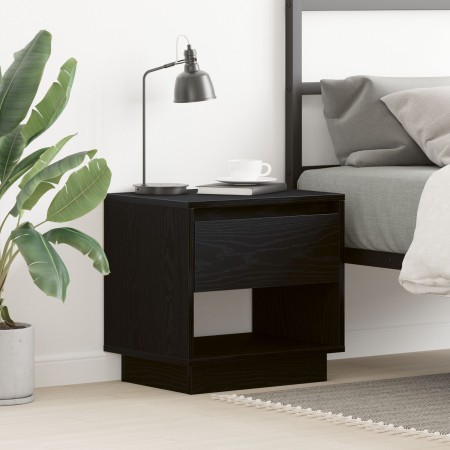 Mesita de Noche Roble Negro 45x34x48 cm Madera Ingenierizada de , Mesitas de noche - Ref: Foro24-863337, Precio: 54,15 €, Des...