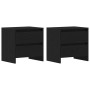 Cabinet de noche 2 pcs Negro Roble 45x34x44,5 cm Madera Engineered de , Mesitas de noche - Ref: Foro24-863358, Precio: 105,60...