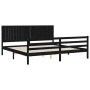 Bettgestell mit schwarzem Massivholzkopfteil 200x200 cm von vidaXL, Betten und Lattenroste - Ref: Foro24-3194790, Preis: 191,...