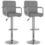 Taburetes de cocina 2 unidades cuero sintético gris
