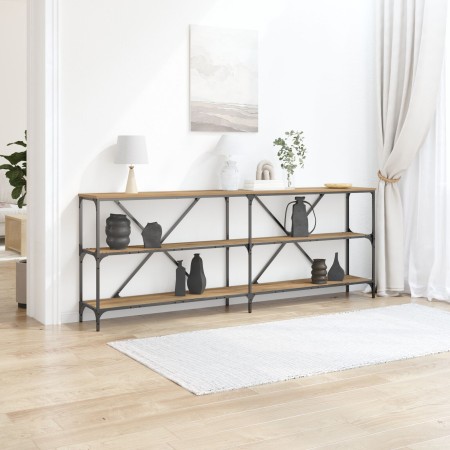 Mesa Consola Roble Artesano 200x30x75 cm Madera Ingenierizada y Acero de , Mesas auxiliares - Ref: Foro24-863446, Precio: 112...