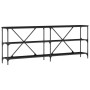 Mesa de Consola Negro Roble 200x30x75 cm Madera Ingenierizada y Acero de , Mesas auxiliares - Ref: Foro24-863447, Precio: 118...