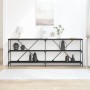 Mesa de Consola Negro Roble 200x30x75 cm Madera Ingenierizada y Acero de , Mesas auxiliares - Ref: Foro24-863447, Precio: 118...