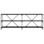 Mesa de Consola Negro Roble 200x30x75 cm Madera Ingenierizada y Acero de , Mesas auxiliares - Ref: Foro24-863447, Precio: 118...