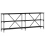 Mesa de Consola Negro Roble 200x30x75 cm Madera Ingenierizada y Acero de , Mesas auxiliares - Ref: Foro24-863447, Precio: 118...