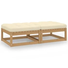 Garden footstool with cushions 2 pcs solid pine wood by vidaXL, Modular outdoor sofas - Ref: Foro24-3076282, Price: 110,30 €,...