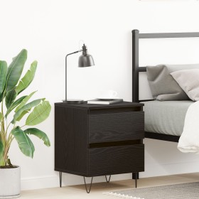 Cabinet de Noche Negro Roble 40x35x50 cm Madera