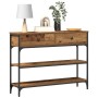 Mesa Consola Madera Vieja 100x25x75 cm Madera Engineered y Acero de , Mesas auxiliares - Ref: Foro24-863511, Precio: 97,14 €,...