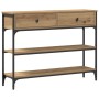 Mesa de Consola Roble Artesanal 100x25x75 cm Madera Contrachapada y Acero de , Mesas auxiliares - Ref: Foro24-863512, Precio:...