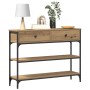 Mesa de Consola Roble Artesanal 100x25x75 cm Madera Contrachapada y Acero de , Mesas auxiliares - Ref: Foro24-863512, Precio:...